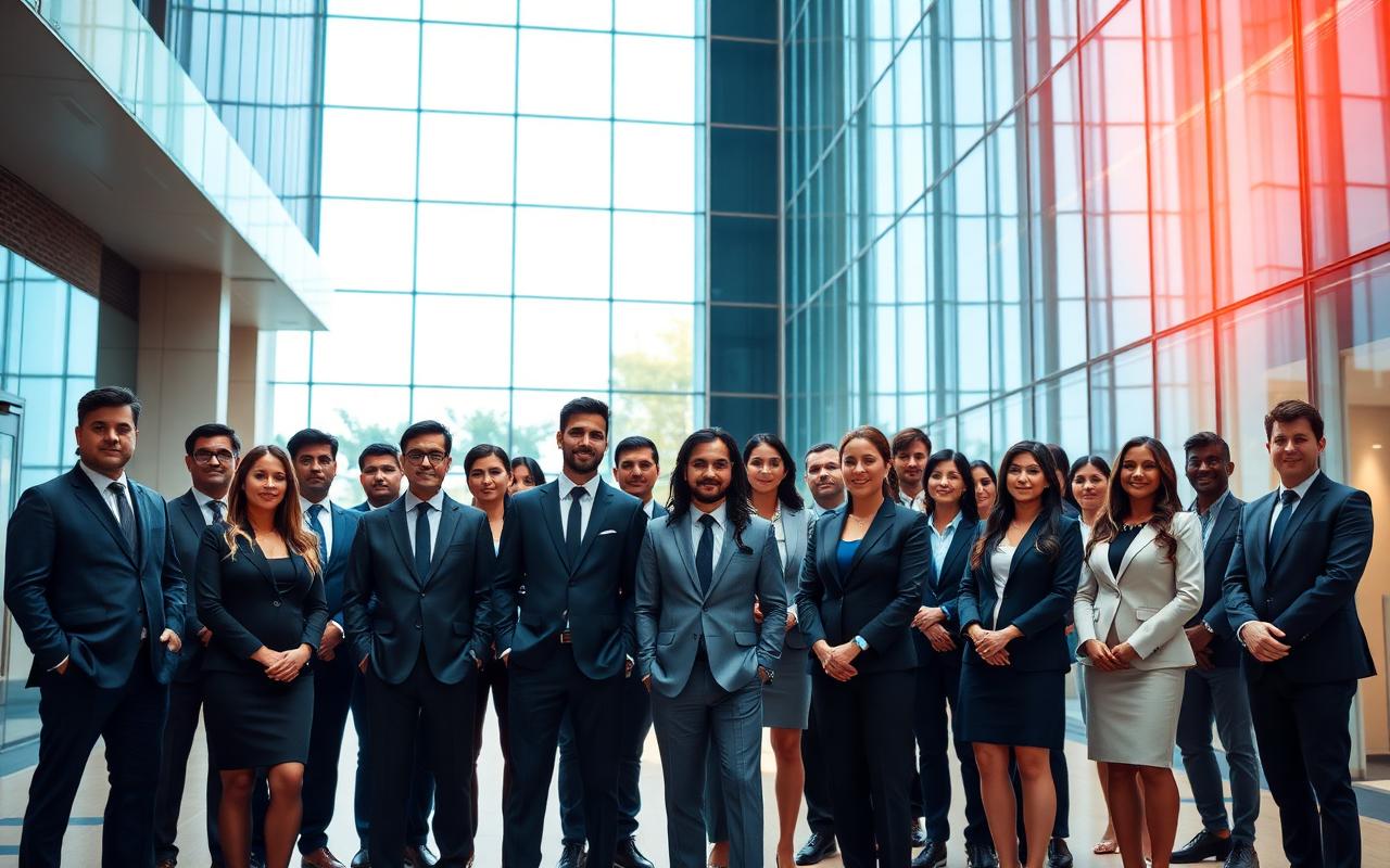 Executivo em ambiente corporativo moderno